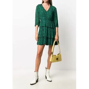 Ba&sh Navy & Green Nina Dress Size 3 ( US 10-Large)